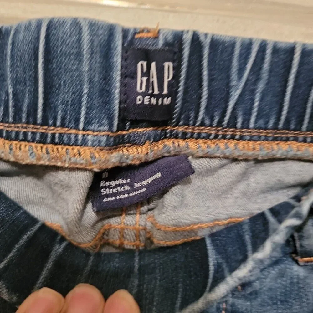 Gap Girls Blue Stretch Pockets Elastic Waist Denim Pull On Jeggings Size 10